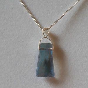 NWT Crystal Pendant w/ Silver plated Chain
